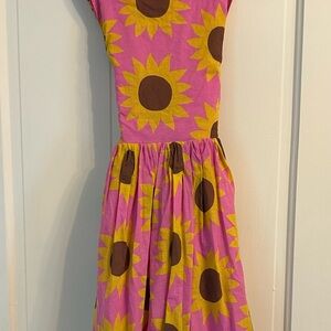 Mini Boden Pink Brown Fit and Flare Dress